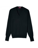Pull col V en cachemire Noir