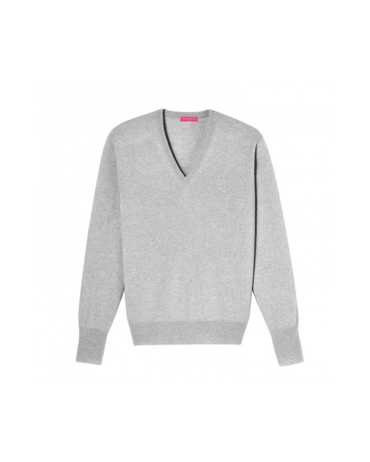 Pull col V en cachemire Gris clair pour homme