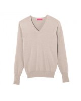 Herren Pullover aus Kaschmir mit V-Ausschnitt Beige