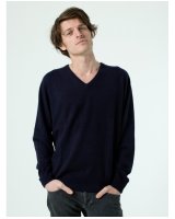 Cashmere V-neck sweaters Navy blue Men