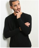 Herren Pullover aus Kaschmir mit Rundhalsausschnitt Schwarz