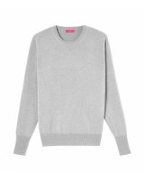Herren Pullover aus Kaschmir mit Rundhalsausschnitt Hellgrau