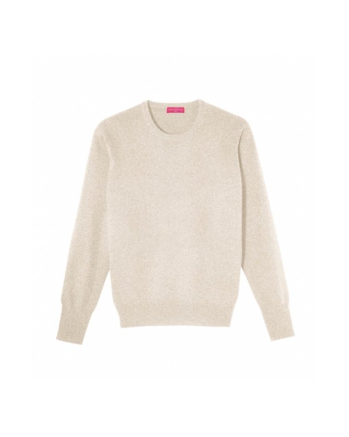 Pull col rond cachemire Beige Homme