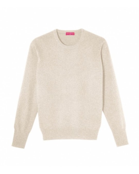 Heren Kasjmier Trui ronde kraag Beige