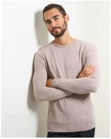 Maglia girocollo in Cashmere beige da Uomo
