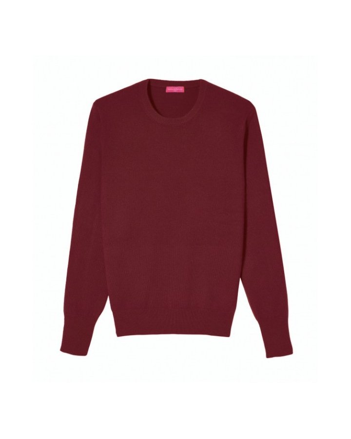 Maglia girocollo in Cashmere Bordò da Uomo