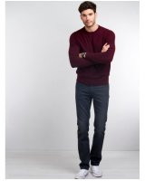Maglia girocollo cashmere bordeaux uomo | Hermine de Pashmina