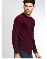 Maglia girocollo cashmere bordeaux uomo | Hermine de Pashmina