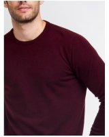 Maglia girocollo cashmere bordeaux uomo | Hermine de Pashmina