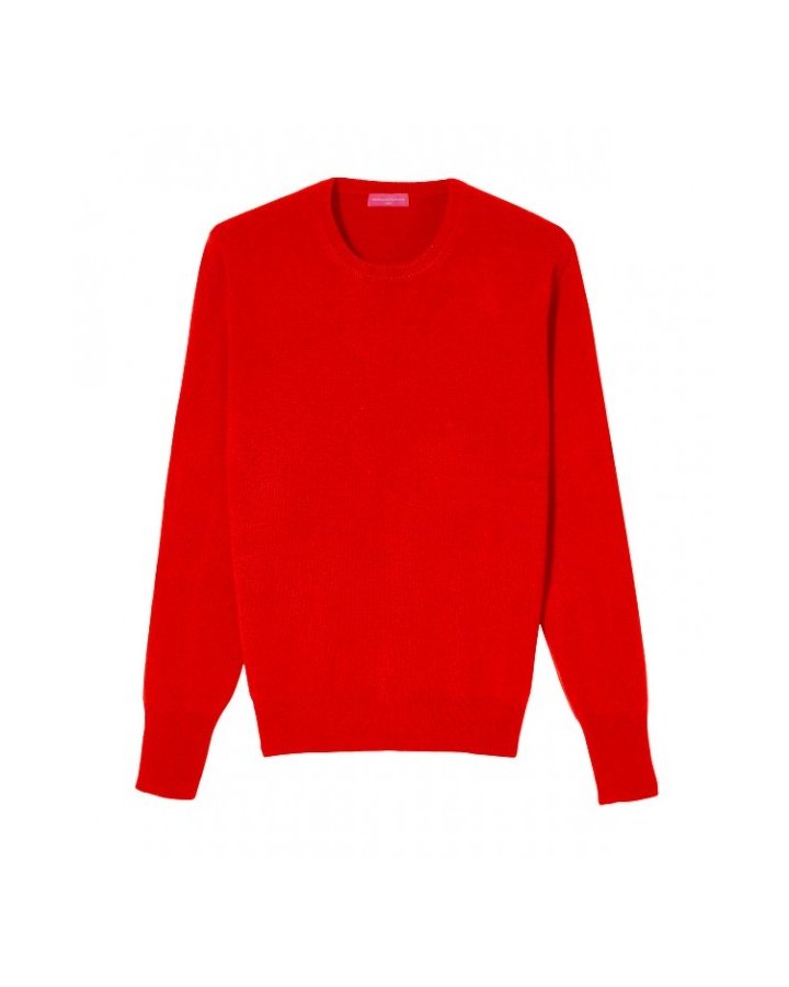 Maglia girocollo in Cashmere Rosso da Uomo