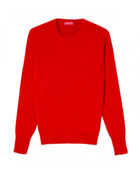 Maglia girocollo in Cashmere Rosso da Uomo