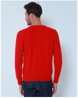 Maglia girocollo in Cashmere Rosso da Uomo