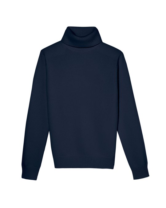 Pull col roulé Bleu marine en cachemire Homme