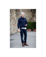 Pull col roulé Bleu marine en cachemire Homme Bleu marine