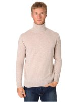 Herren Pullover mit Rundhalsausschnitt aus Kaschmir Beige