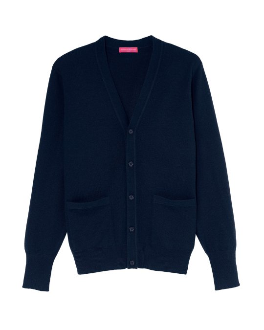 Gilet en cachemire bleu marine homme