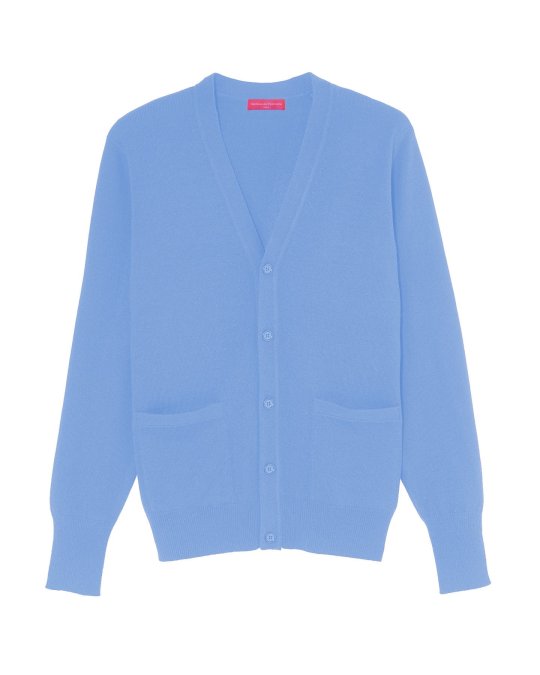 Gilet en cachemire bleu glacier homme