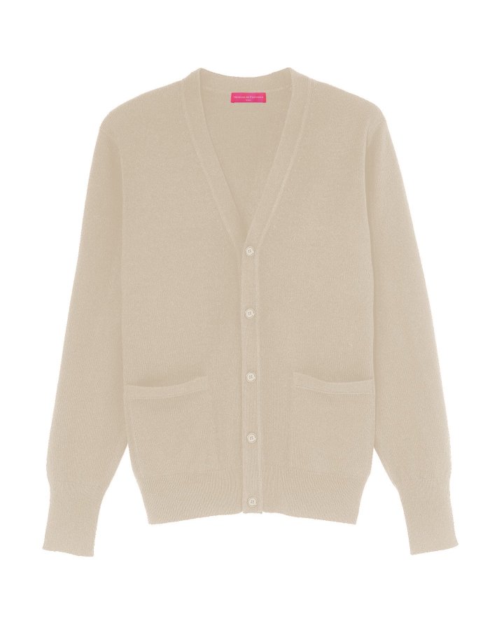 Gillet en cachemire beige pour homme