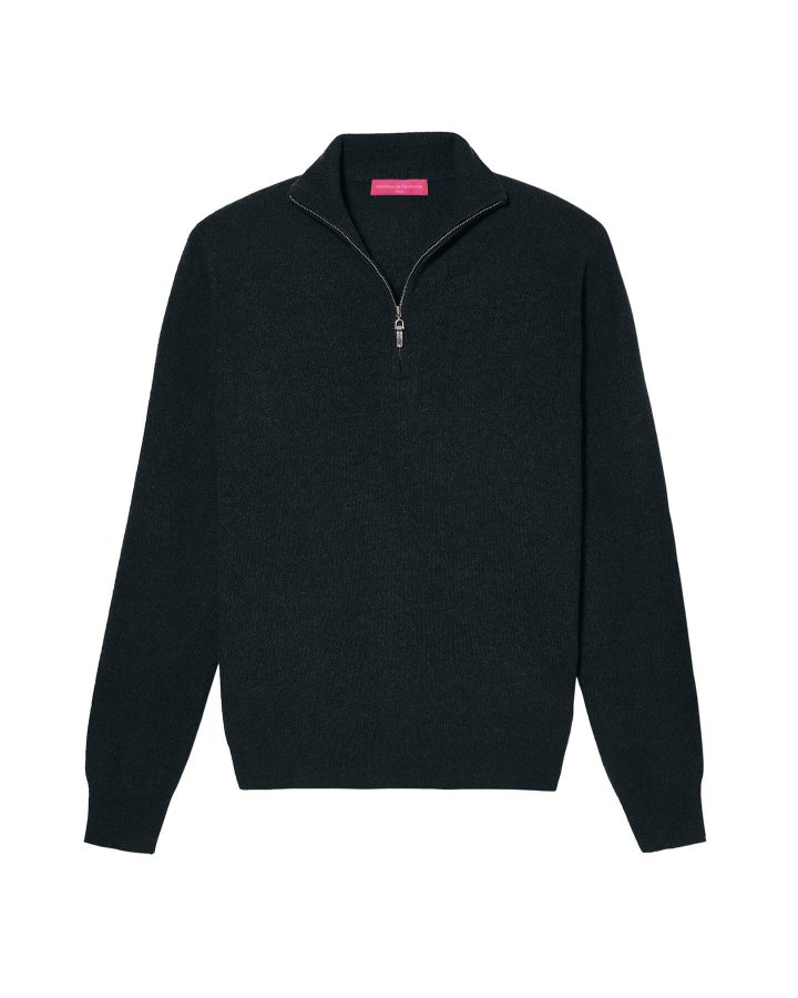 Maglione da camionista in cachemire nero da uomo
