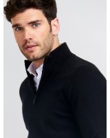 Maglione da camionista in cachemire nero da uomo