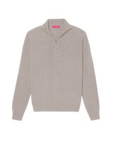 Herren Pullover aus Kaschmir mit Stehkragen Beige