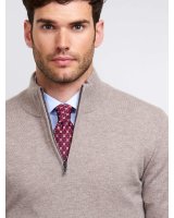 Herren Pullover aus Kaschmir mit Stehkragen Beige