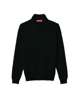 Schwarzer Kaschmir-Zip-Pullover für Herren