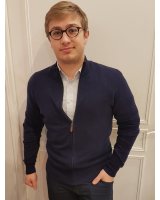 Pull gilet zip en cachemire Bleu marine pour homme