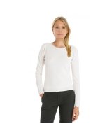 Pull col rond en cachemire blanc pour femme