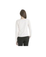 Pull col rond en cachemire blanc pour femme
