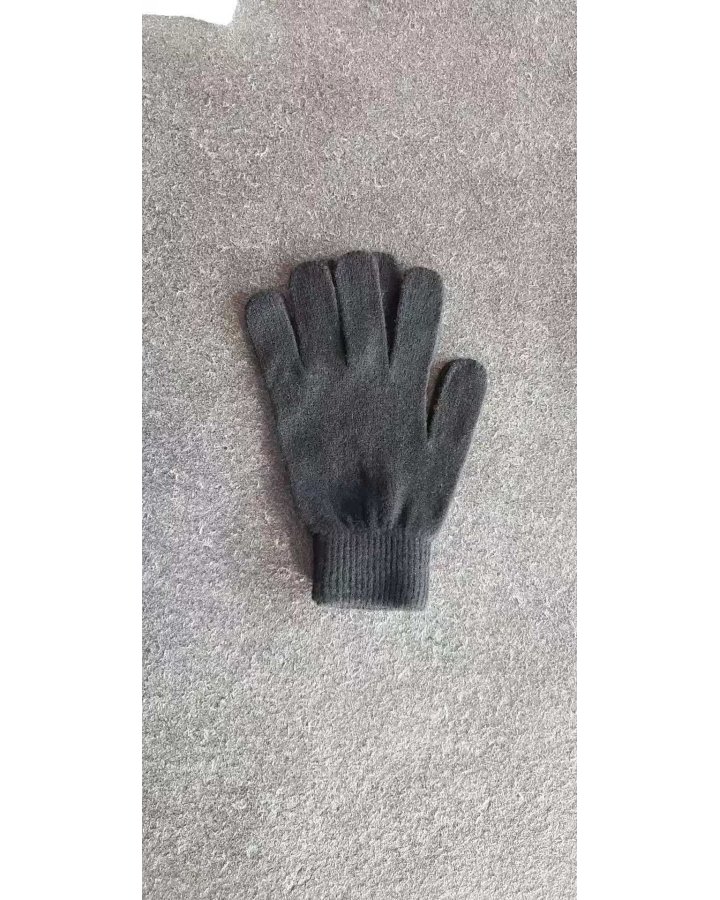 Cashmere gloves Winter short Black