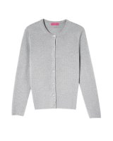 Cardigan en cachemire gris clair pour femme