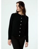 Cardigan en cachemire noir pour femme