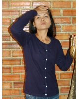 Cardigan in cachemire blu navy per donna