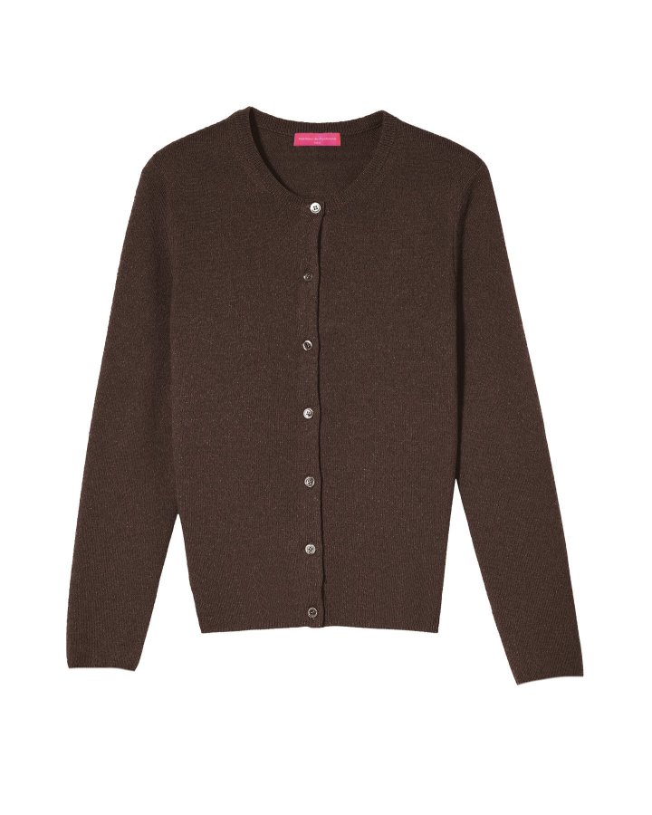 Cardigan en cachemire chocolat pour femme