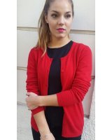 Women's Red Cashmere Cardigan