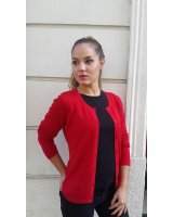 Women's Red Cashmere Cardigan