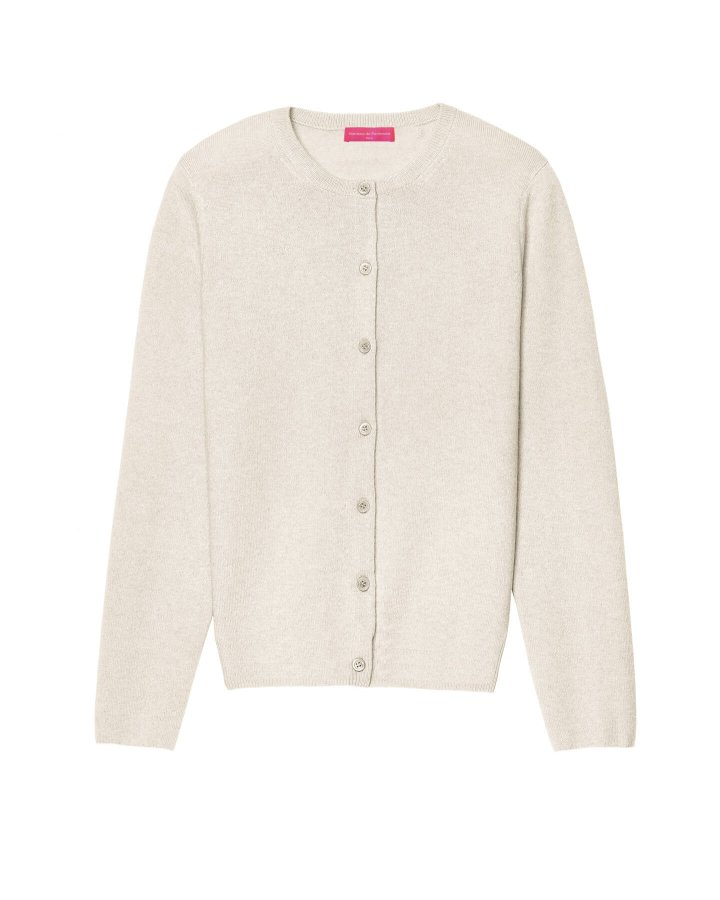 Cardigan en cachemire beige pour femme