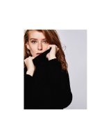 Dolcevita in cashmere nero per donna