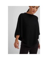 Poncho in cashmere nero