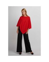 Cashmere Poncho in Red