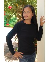 Pullover aus Cashmere mit Rundhalsausschnitt und längen Ärmeln Schwarz