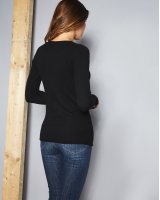 Pullover aus Cashmere mit Rundhalsausschnitt und längen Ärmeln Schwarz