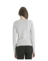 maglione in cashmere grigio chiaro con collo rotondo per donne