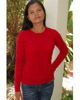 Rundhals-Kaschmirpullover in Rot für Damen