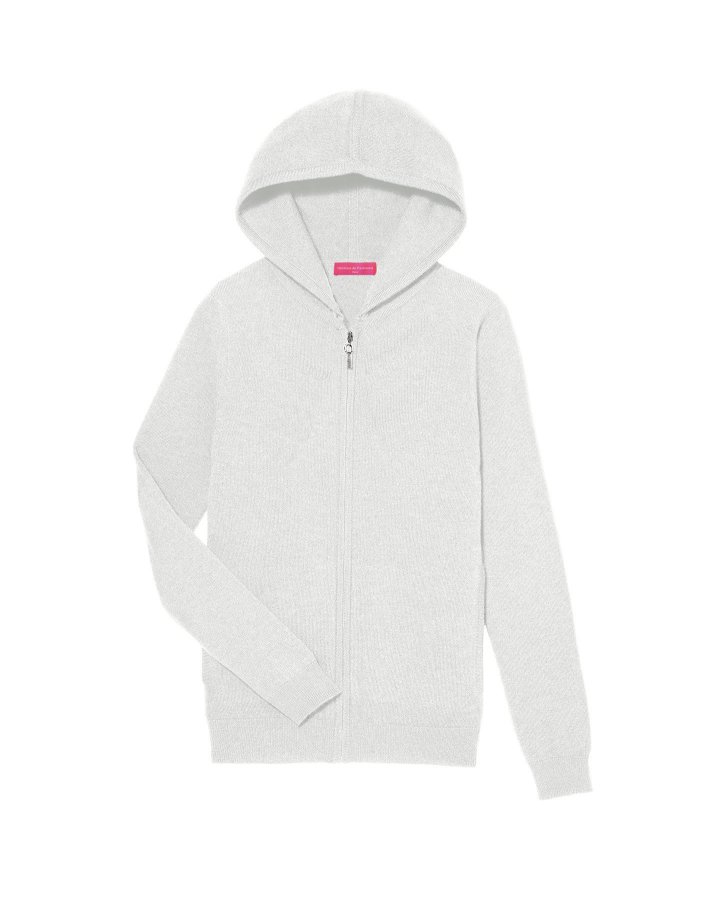 Cardigan con zip e cappuccio Naturale
