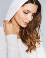 Kasjmier vest met rits en capuchon wit