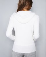 Cardigan con zip e cappuccio Naturale