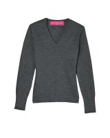 Pull col en V en cachemire Gris anthracite