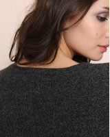 Women's Anthracite Grey Cashmere V-neck Sweater